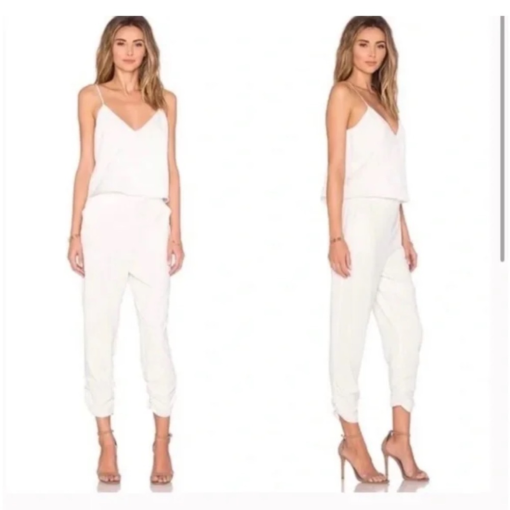 Parker White Sleeveless Jumpsuit